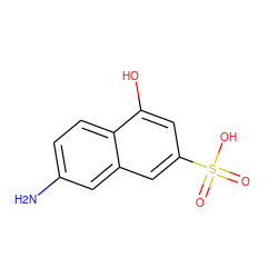 Nc1ccc2c(O)cc(S(=O)(=O)O)cc2c1 ZINC000001683639