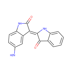 Nc1ccc2c(c1)/C(=C1/Nc3ccccc3C1=O)C(=O)N2 ZINC000101304158