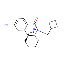 Nc1ccc2c(c1)[C@@]13CCCC[C@H]1[C@@H](C2=O)N(CC1CCC1)CC3 ZINC000013532301