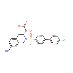 Nc1ccc2c(c1)CN(S(=O)(=O)c1ccc(-c3ccc(Cl)cc3)cc1)[C@@H](C(=O)C(=O)O)C2 ZINC000013797811