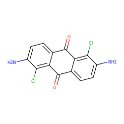 Nc1ccc2c(c1Cl)C(=O)c1ccc(N)c(Cl)c1C2=O ZINC000004742623