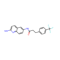 Nc1ccc2cc(NC(=O)CCc3ccc(C(F)(F)F)cc3)ccc2n1 ZINC000036351894