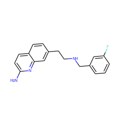 Nc1ccc2ccc(CCNCc3cccc(F)c3)cc2n1 ZINC000098209153