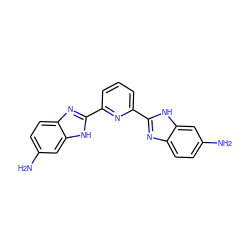 Nc1ccc2nc(-c3cccc(-c4nc5ccc(N)cc5[nH]4)n3)[nH]c2c1 ZINC000006732731