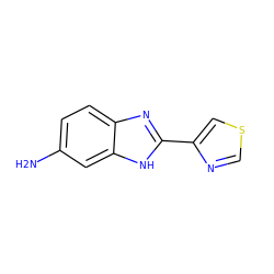 Nc1ccc2nc(-c3cscn3)[nH]c2c1 ZINC000013679482