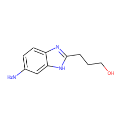 Nc1ccc2nc(CCCO)[nH]c2c1 ZINC000004256155