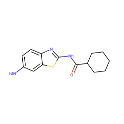 Nc1ccc2nc(NC(=O)C3CCCCC3)sc2c1 ZINC000000360559