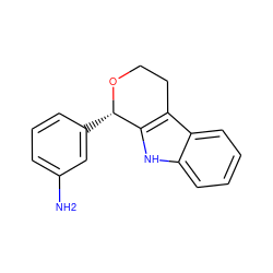 Nc1cccc([C@@H]2OCCc3c2[nH]c2ccccc32)c1 ZINC000209390492