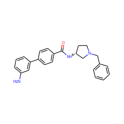 Nc1cccc(-c2ccc(C(=O)N[C@@H]3CCN(Cc4ccccc4)C3)cc2)c1 ZINC000003919909