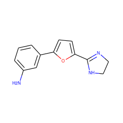 Nc1cccc(-c2ccc(C3=NCCN3)o2)c1 ZINC000035033788