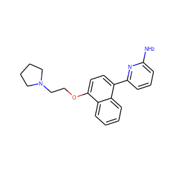 Nc1cccc(-c2ccc(OCCN3CCCC3)c3ccccc23)n1 ZINC000013559824