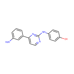 Nc1cccc(-c2ccnc(Nc3ccc(O)cc3)n2)c1 ZINC000035838054