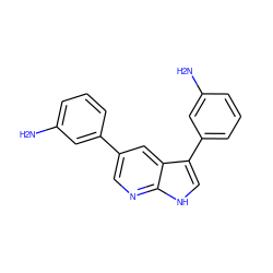 Nc1cccc(-c2cnc3[nH]cc(-c4cccc(N)c4)c3c2)c1 ZINC000299827440