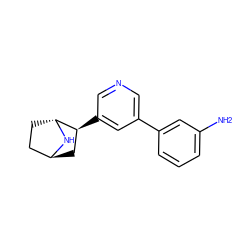 Nc1cccc(-c2cncc([C@H]3C[C@H]4CC[C@H]3N4)c2)c1 ZINC000261183761