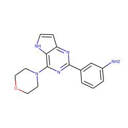 Nc1cccc(-c2nc(N3CCOCC3)c3[nH]ccc3n2)c1 ZINC000049069254