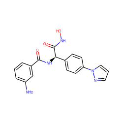 Nc1cccc(C(=O)N[C@@H](C(=O)NO)c2ccc(-n3cccn3)cc2)c1 ZINC000223256198