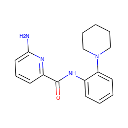 Nc1cccc(C(=O)Nc2ccccc2N2CCCCC2)n1 ZINC000103237670