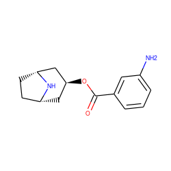 Nc1cccc(C(=O)O[C@H]2C[C@@H]3CC[C@H](C2)N3)c1 ZINC000103227341