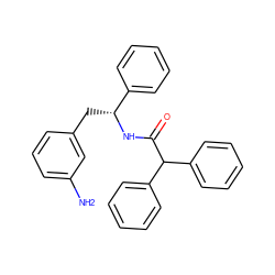 Nc1cccc(C[C@@H](NC(=O)C(c2ccccc2)c2ccccc2)c2ccccc2)c1 ZINC000013741224