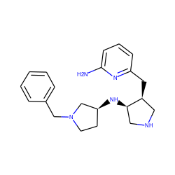 Nc1cccc(C[C@H]2CNC[C@H]2N[C@H]2CCN(Cc3ccccc3)C2)n1 ZINC000040936214