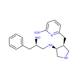 Nc1cccc(C[C@H]2CNC[C@H]2NC[C@H](N)Cc2ccccc2)n1 ZINC000040412053