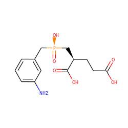 Nc1cccc(C[P@](=O)(O)C[C@@H](CCC(=O)O)C(=O)O)c1 ZINC000013470257