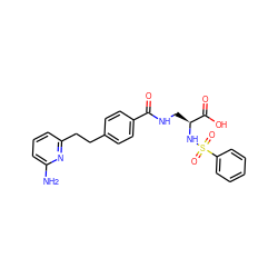 Nc1cccc(CCc2ccc(C(=O)NC[C@H](NS(=O)(=O)c3ccccc3)C(=O)O)cc2)n1 ZINC000013813873