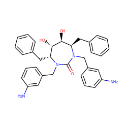 Nc1cccc(CN2C(=O)N(Cc3cccc(N)c3)[C@H](Cc3ccccc3)[C@H](O)[C@@H](O)[C@H]2Cc2ccccc2)c1 ZINC000003831996