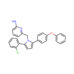 Nc1cccc(Cn2c(-c3ccc(Oc4ccccc4)cc3)ccc2-c2ccccc2Cl)n1 ZINC000049053657