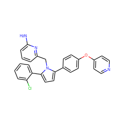 Nc1cccc(Cn2c(-c3ccc(Oc4ccncc4)cc3)ccc2-c2ccccc2Cl)n1 ZINC000035850035