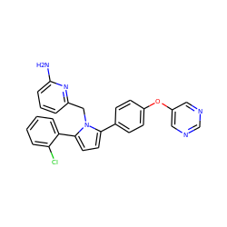 Nc1cccc(Cn2c(-c3ccc(Oc4cncnc4)cc3)ccc2-c2ccccc2Cl)n1 ZINC000035820899