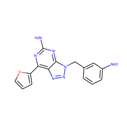 Nc1cccc(Cn2nnc3c(-c4ccco4)nc(N)nc32)c1 ZINC000034019480