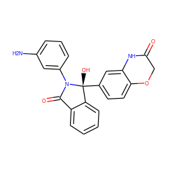 Nc1cccc(N2C(=O)c3ccccc3[C@@]2(O)c2ccc3c(c2)NC(=O)CO3)c1 ZINC000116256016