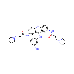 Nc1cccc(Nc2c3cc(NC(=O)CCN4CCCC4)ccc3nc3ccc(NC(=O)CCN4CCCC4)cc23)c1 ZINC000027518087