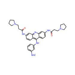 Nc1cccc(Nc2c3ccc(NC(=O)CCN4CCCC4)cc3nc3cc(NC(=O)CCN4CCCC4)ccc23)c1 ZINC000027519076