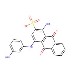 Nc1cccc(Nc2cc(S(=O)(=O)O)c(N)c3c2C(=O)c2ccccc2C3=O)c1 ZINC000004824621