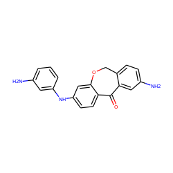 Nc1cccc(Nc2ccc3c(c2)OCc2ccc(N)cc2C3=O)c1 ZINC000103273330