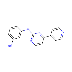 Nc1cccc(Nc2nccc(-c3ccncc3)n2)c1 ZINC000029558449