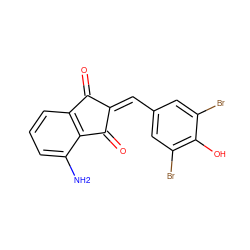 Nc1cccc2c1C(=O)/C(=C\c1cc(Br)c(O)c(Br)c1)C2=O ZINC000026494934