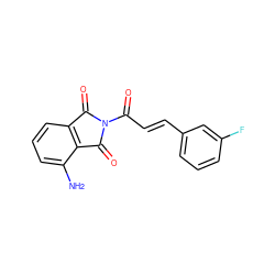 Nc1cccc2c1C(=O)N(C(=O)/C=C/c1cccc(F)c1)C2=O ZINC000005660347