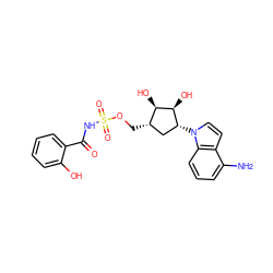 Nc1cccc2c1ccn2[C@@H]1C[C@H](COS(=O)(=O)NC(=O)c2ccccc2O)[C@@H](O)[C@H]1O ZINC000040848997