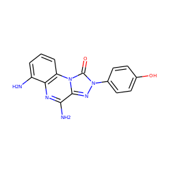 Nc1cccc2c1nc(N)c1nn(-c3ccc(O)cc3)c(=O)n12 ZINC000013580775