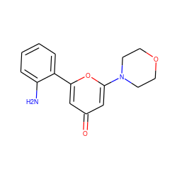 Nc1ccccc1-c1cc(=O)cc(N2CCOCC2)o1 ZINC000101122163