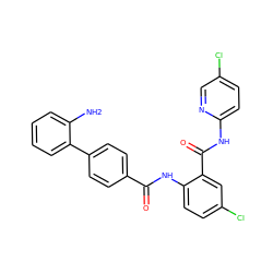 Nc1ccccc1-c1ccc(C(=O)Nc2ccc(Cl)cc2C(=O)Nc2ccc(Cl)cn2)cc1 ZINC000028115586