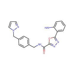 Nc1ccccc1-c1nnc(C(=O)NCc2ccc(Cn3cccn3)cc2)o1 ZINC000043023656