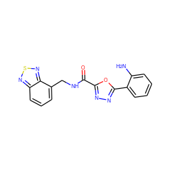 Nc1ccccc1-c1nnc(C(=O)NCc2cccc3nsnc23)o1 ZINC000043022853