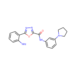 Nc1ccccc1-c1nnc(C(=O)Nc2cccc(N3CCCC3)c2)o1 ZINC000043067432