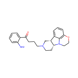 Nc1ccccc1C(=O)CCCN1CC[C@@H]2[C@H](C1)c1cccc3c1N2CCO3 ZINC000013488022