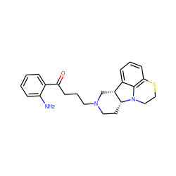 Nc1ccccc1C(=O)CCCN1CC[C@@H]2[C@H](C1)c1cccc3c1N2CCS3 ZINC000013488008