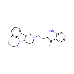 Nc1ccccc1C(=O)CCCN1CC[C@H]2[C@@H](C1)c1cccc3c1N2CCCS3 ZINC000013487996